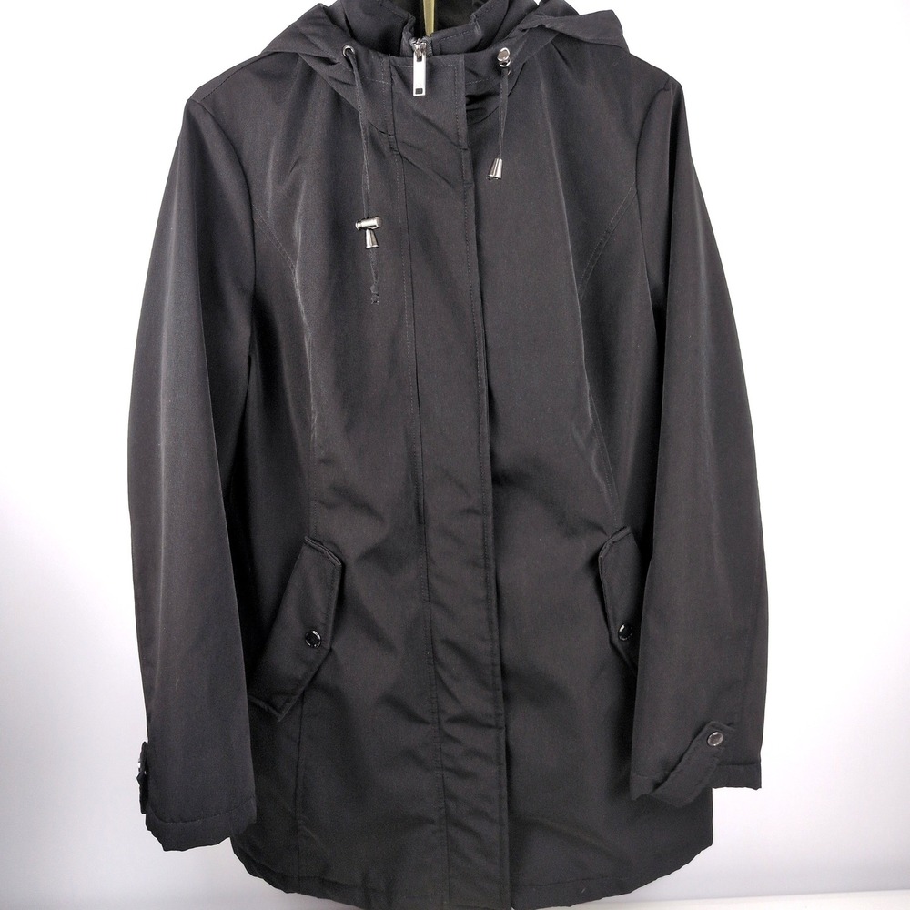 HFX Womens Lg Black Hooded insulated Parka Water Resistant Water Resistant Coat